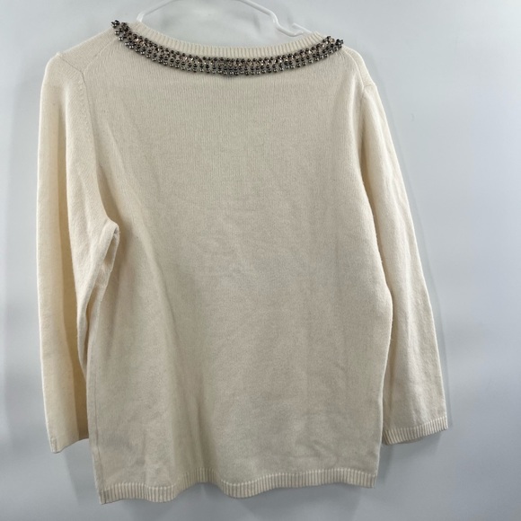 Talbots cashmere blend sweater cream size L - Picture 7 of 7